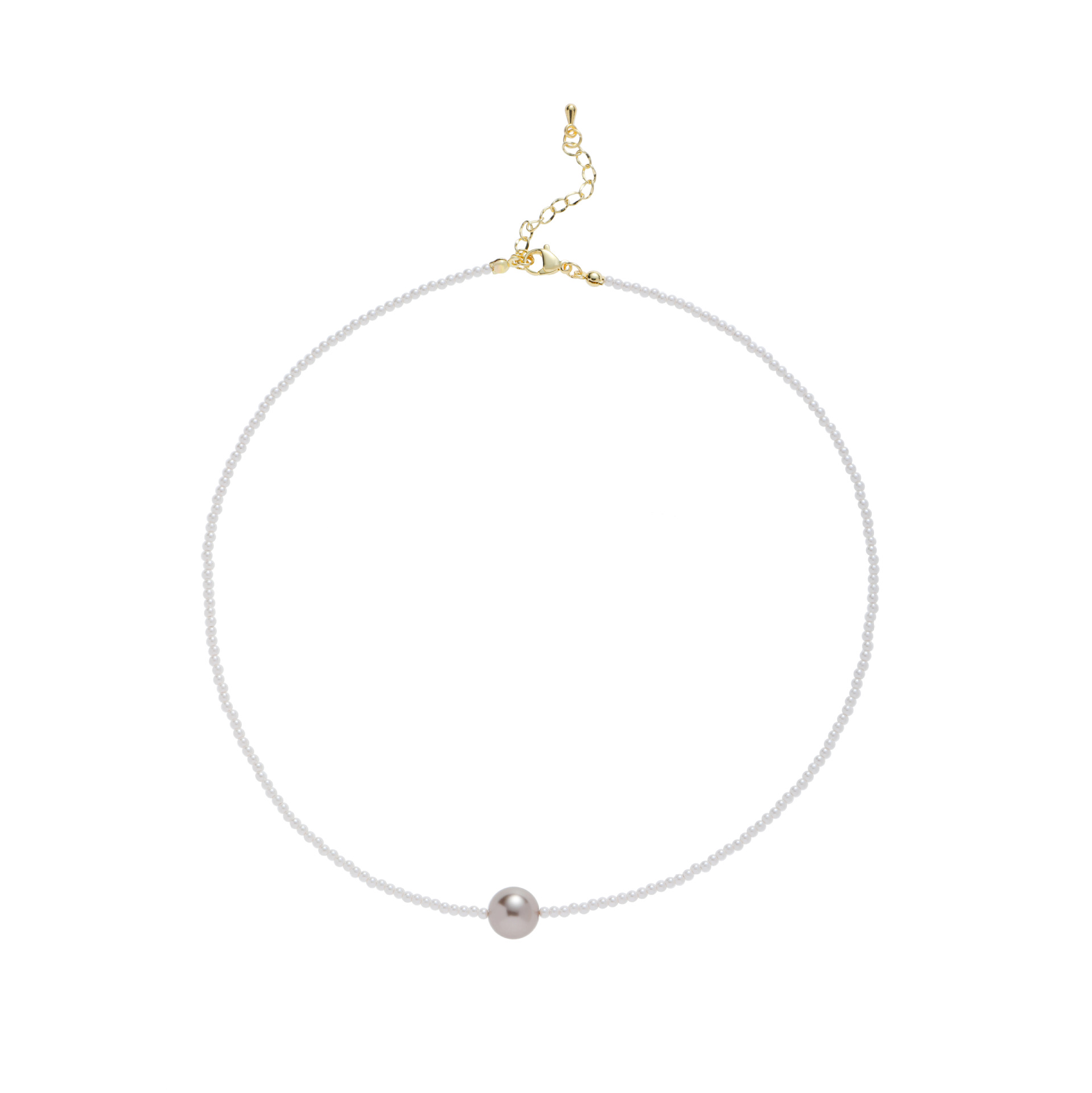 Simple style pearl necklace, women's fashionable temperament, versatile sweater chain, cross-border high-end feel, ins trendy collarbone chain wholesale Item Picture