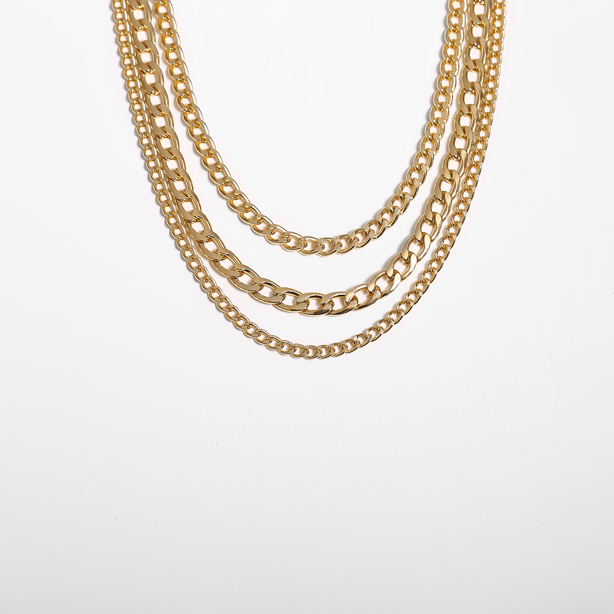 European and American cross-border jewelry mix and match thick and thin chain geometric retro necklaces, simple and individual chain multi-layer tassel necklaces Application Scenario