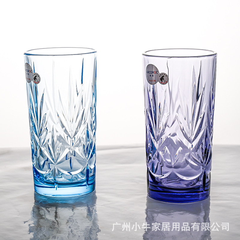 Gaonuo tempered glass cups, European engraved whisky glasses, high-temperature resistant drinking cups, beverage juice cups, restaurants Application Scenario