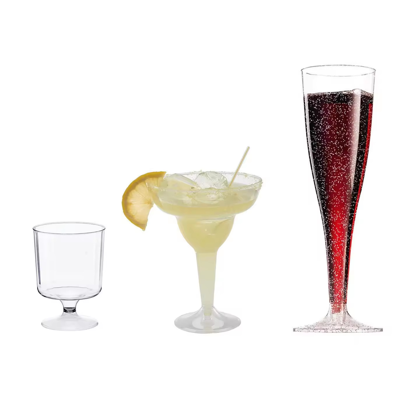 Wholesale disposable plastic cups, party transparent champagne cups, 25 pieces of martini, plastic 160ML cocktail cups Specification drawing
