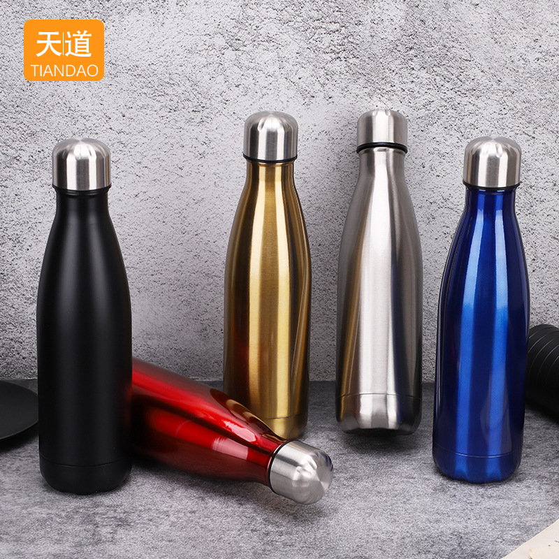Amazon stainless steel Coke bottles, 304 insulated cups, double-layer sports water cups, outdoor Coke bottles wholesale full figure