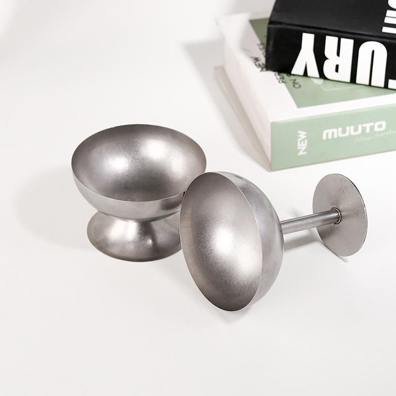 304 stainless steel retro high-legged dessert pudding ice cream cup, a creative commercial universal light luxury dessert shop cup Specification drawing