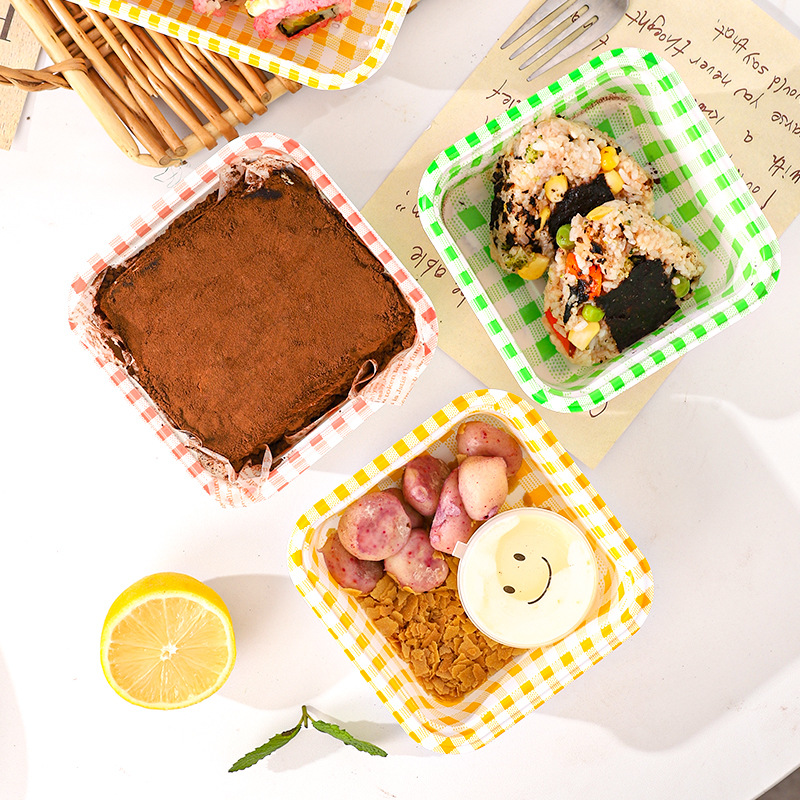 Tiramisu packaging box, picnic sushi rice ball disposable packing box, hand-painted cake macaron dessert box Item Picture