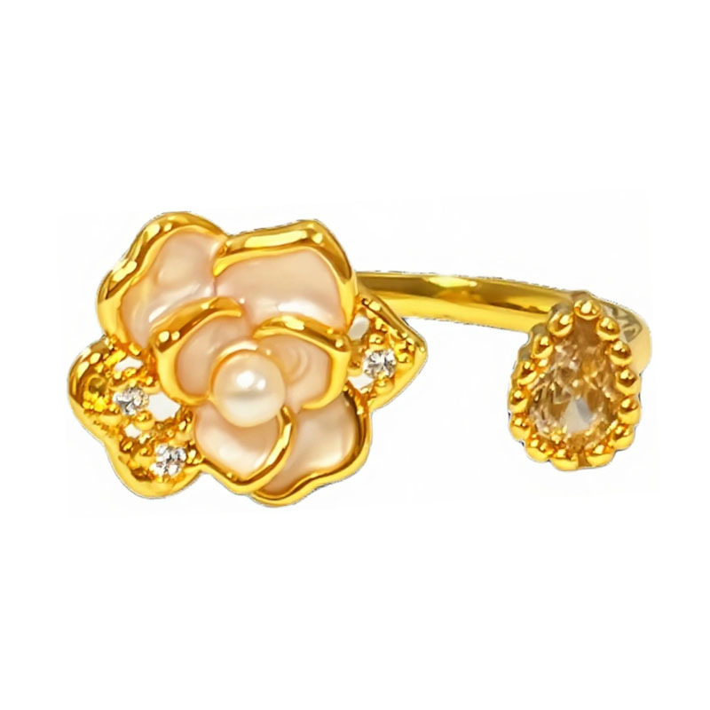 Wholesale hot-selling cross-border InS-style "A Hundred Flowers in Full Bloom" series of retro flower light luxury high-end rings and personalized accessories Item Picture