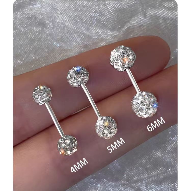 925 Sparkling Diamond Ear studs for Women, ear piercings, ear bone studs, niche high-end feel, Zircon cochlear studs, diamond earrings and earrings Application Scenario