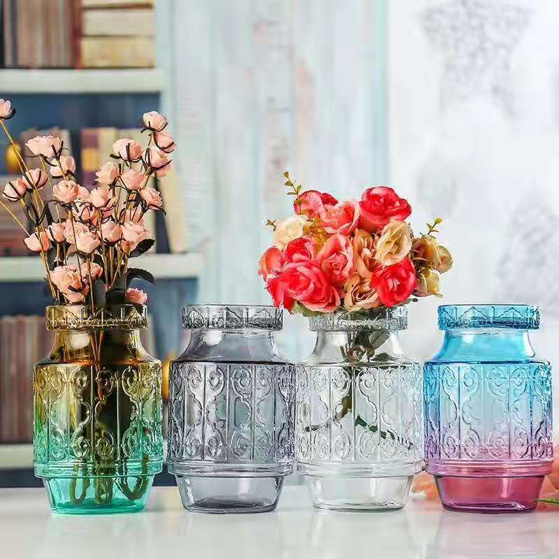 Madrid relief vases, hydroponic dried flower craft ornaments, creative vase arrangements, Nordic ornaments, glass decorative vases details Picture