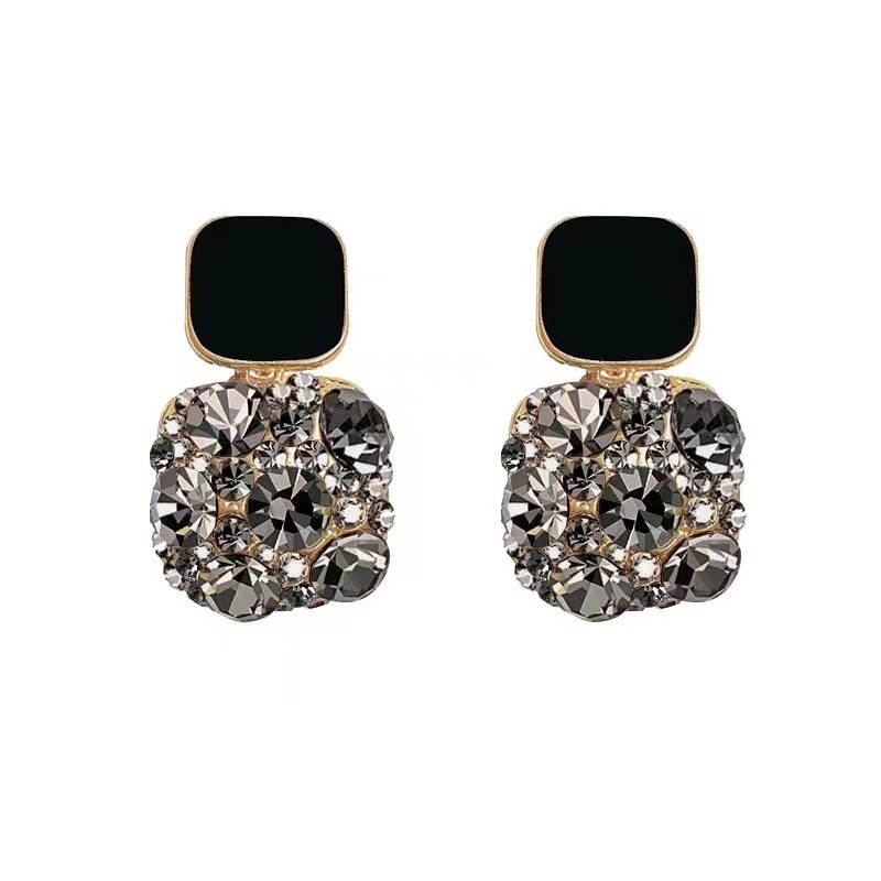 Korean style autumn and winter zircon earrings, 2025 trendy and individualistic cold style stud earrings, women's earrings, earrings and New Year decorations Item Picture