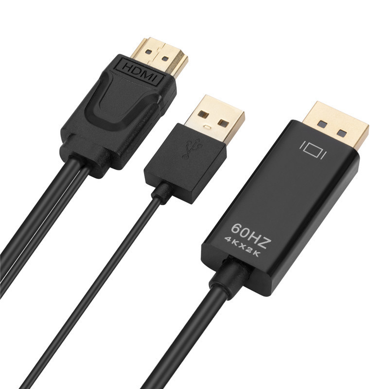 HDMI to large DP display cable 4K high-definition video Displayport connect to a computer to convert hdmi to dp Specification drawing