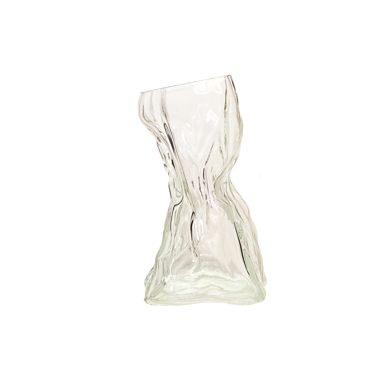 Wholesale of irregular-shaped creative vases, simple and irregular transparent glass flower arrangement decorative items for hotel living room tables Item Picture