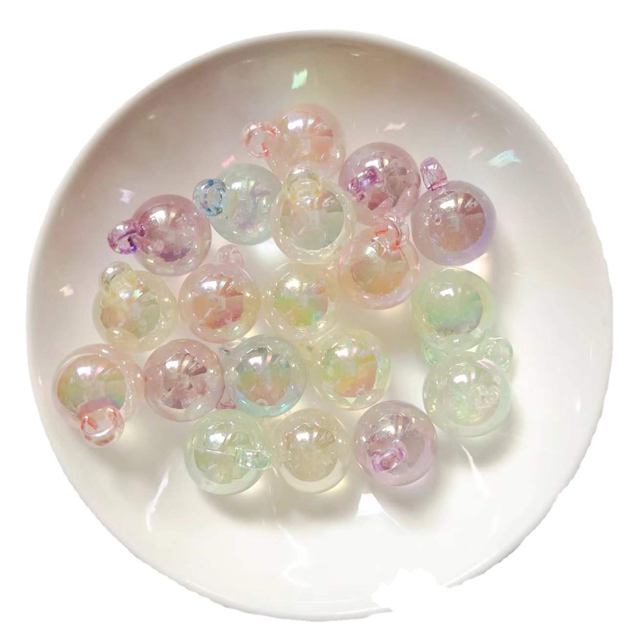 Luminous acrylic U beads with a bright 16mm round bead hanging hole, handcrafted DIY hair rope, rubber band, car hanging accessory Item Picture