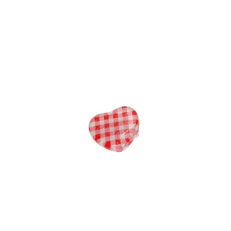 Ins-style red checkered heart-shaped five-pointed star duckbill clip, sweet and versatile, broken hair bangs clip, side clip hairpin headwear Item Picture