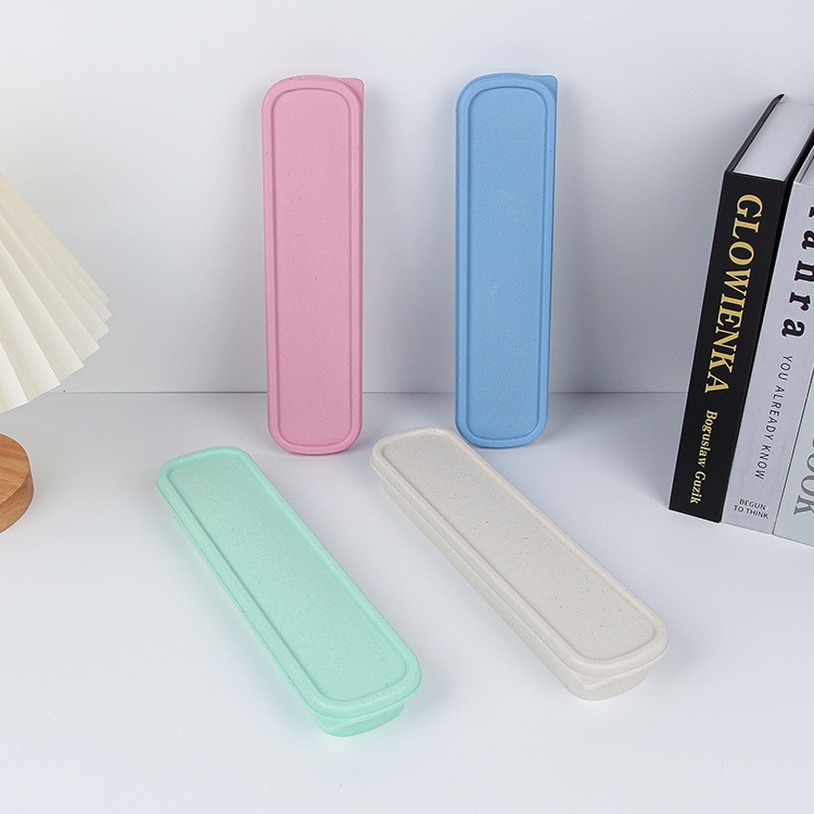 Amazon wheat straw 21cm tableware box, household convenient storage box, tableware spoon and fork portable plastic box wholesale Specification drawing