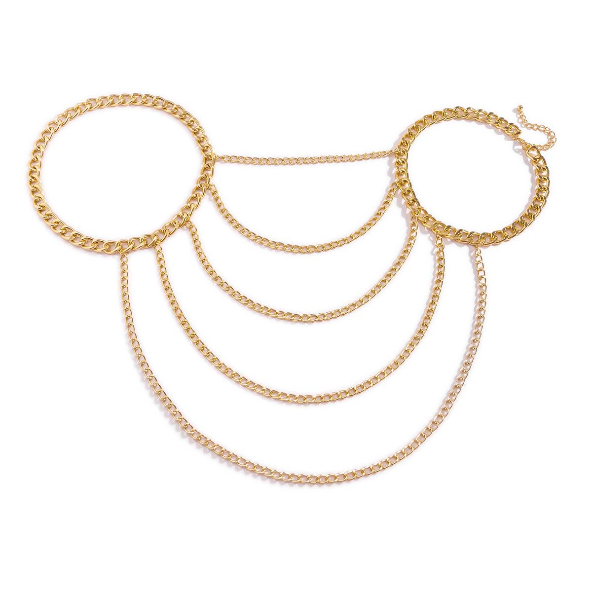 Exaggerated one-piece hollowed-out tassel neck chain, sexy street style metal chain necklace, European and American cross-border snow soft accessories Item Picture