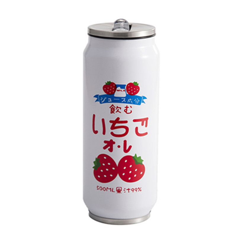 304 stainless steel insulated cup, cola can appearance cartoon water cup, ins large-capacity cup that can suck Item Picture