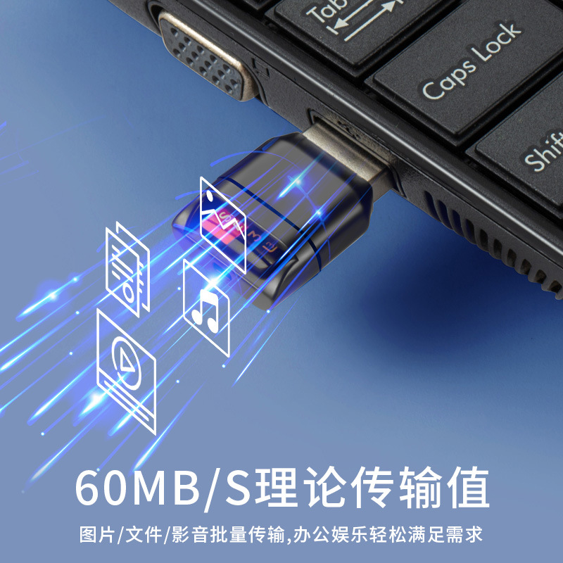 Cross-border exclusive USB3.0 card reader, TF card, MicroSD card, high-speed reading and writing, mini support for computers and mobile phones details Picture