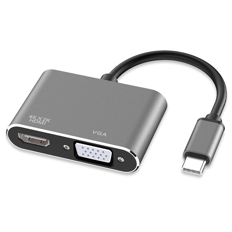 2-in-1 type-c to hdtv+vga converter, mobile phone connection large screen adapter, cross-border docking station Item Picture