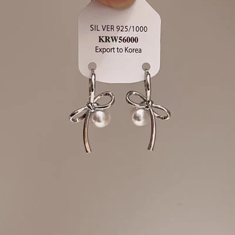 Ballet Girl ~ French bow pearl Stud earrings 2025 New Bestseller, high-end and light luxury earrings and earrings Summer Application Scenario