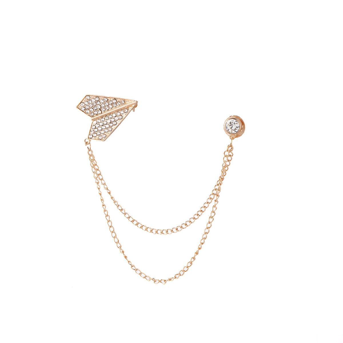 Stylish, design-savvy, creative, diamond-encrusted chain brooch suit, versatile, individual, simple, elegant and fashionable accessories Item Picture
