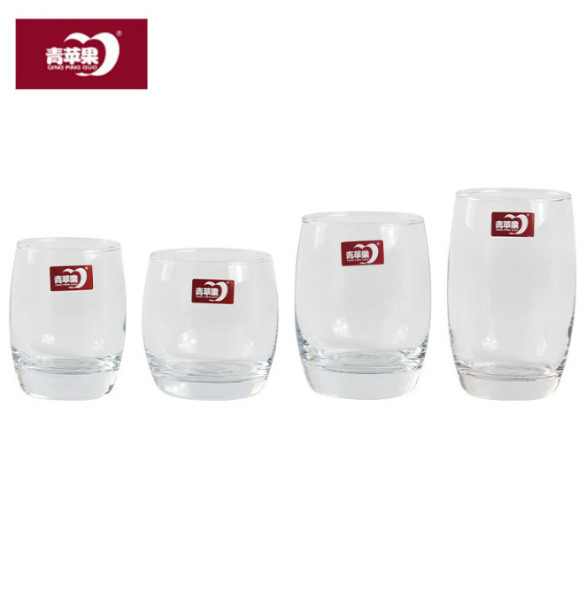 Green apple glass cup, home living room tea cup, simple drinking cup, lidless milk cup, portable glass cup Item Picture