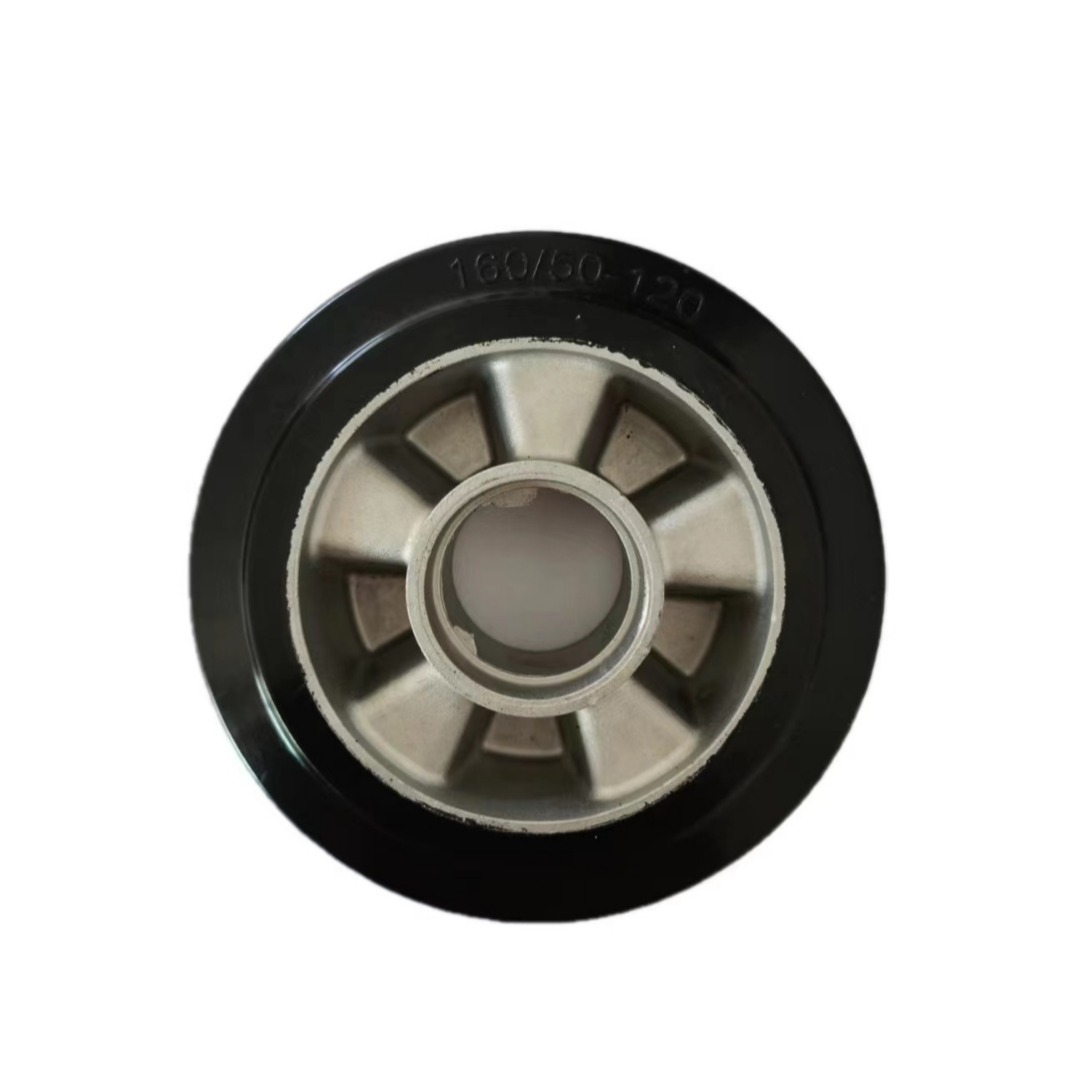 Factory direct sales of 5 - to 10-inch high-quality high-elasticity aluminum core rubber wheels. Trolley wheel details Picture