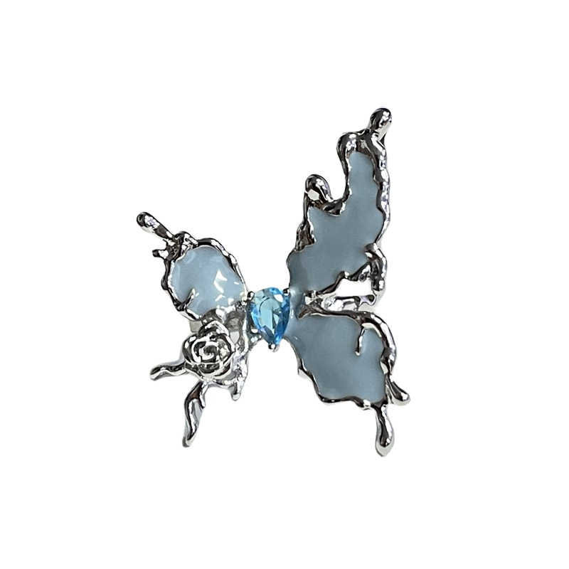 The high-end irregular butterfly opening ring for women on Instagram, with a cold and fashionable style, is a trendy index finger ring for autumn and winter accessories Item Picture
