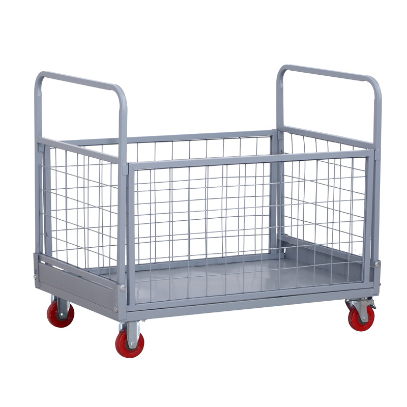 Heluo Lehua's small cart for transporting goods at a stall, folding framed fence, express delivery turnover warehouse, and goods handling trolley Item Picture
