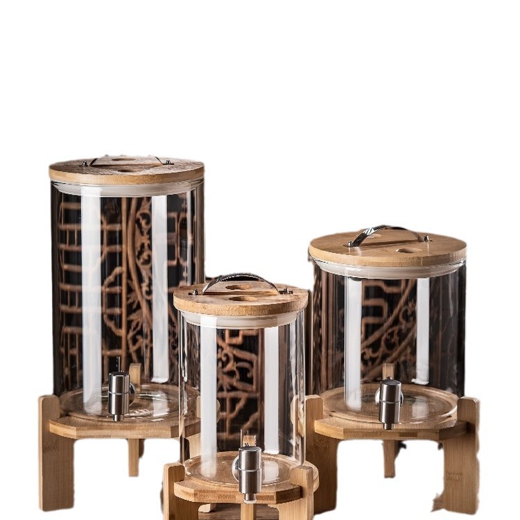 Manufacturer's enzyme barrel, wine barrel, fermentation sealed tank, wine VAT, juice barrel, cold and hot water brewing wine barrel, wine barrel glass jar Item Picture