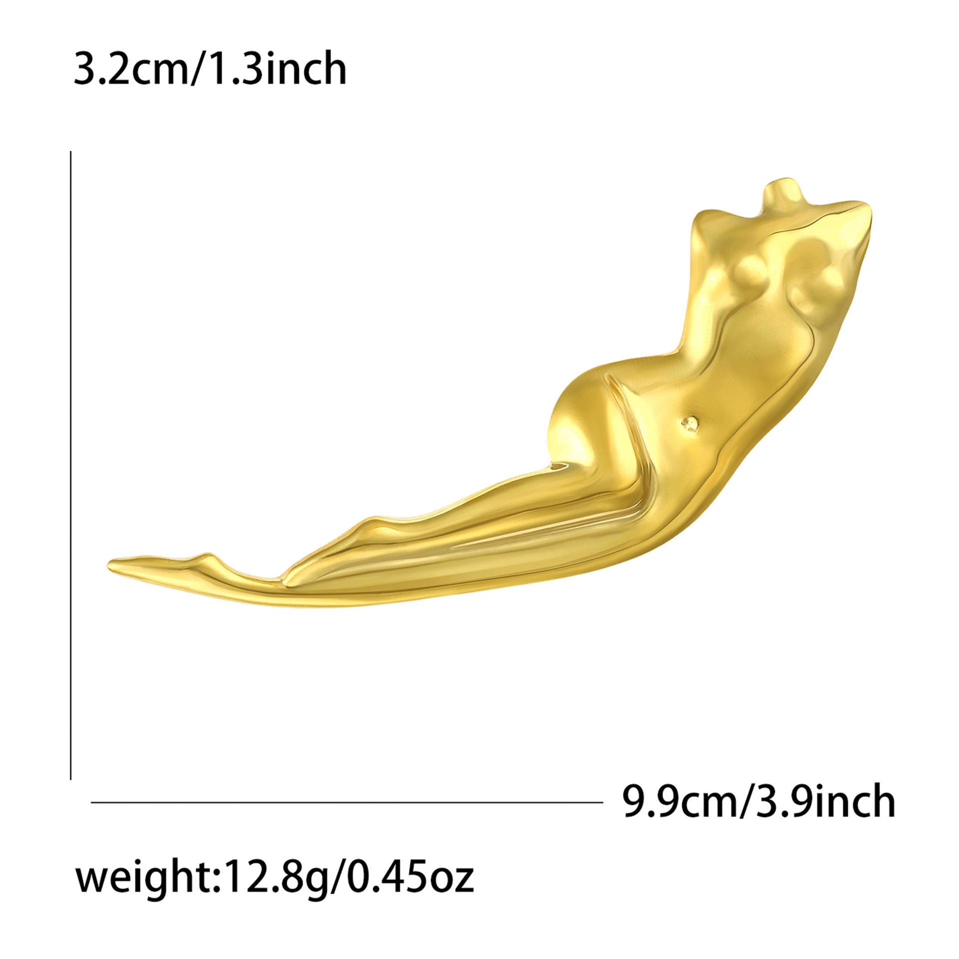 European and American stainless steel smooth human figure sculpture, cold style, high-end sense, brooch, brooch pin, accessory, special-shaped brooch clasp Application Scenario