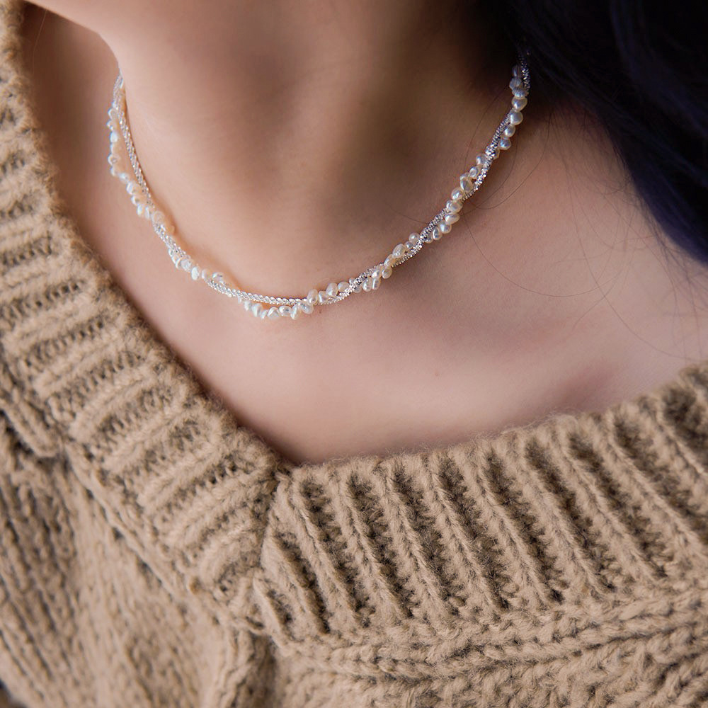 Autumn blind box ins simple bow heart-shaped flower necklace, women's niche design sense collarbone chain wholesale Item Picture
