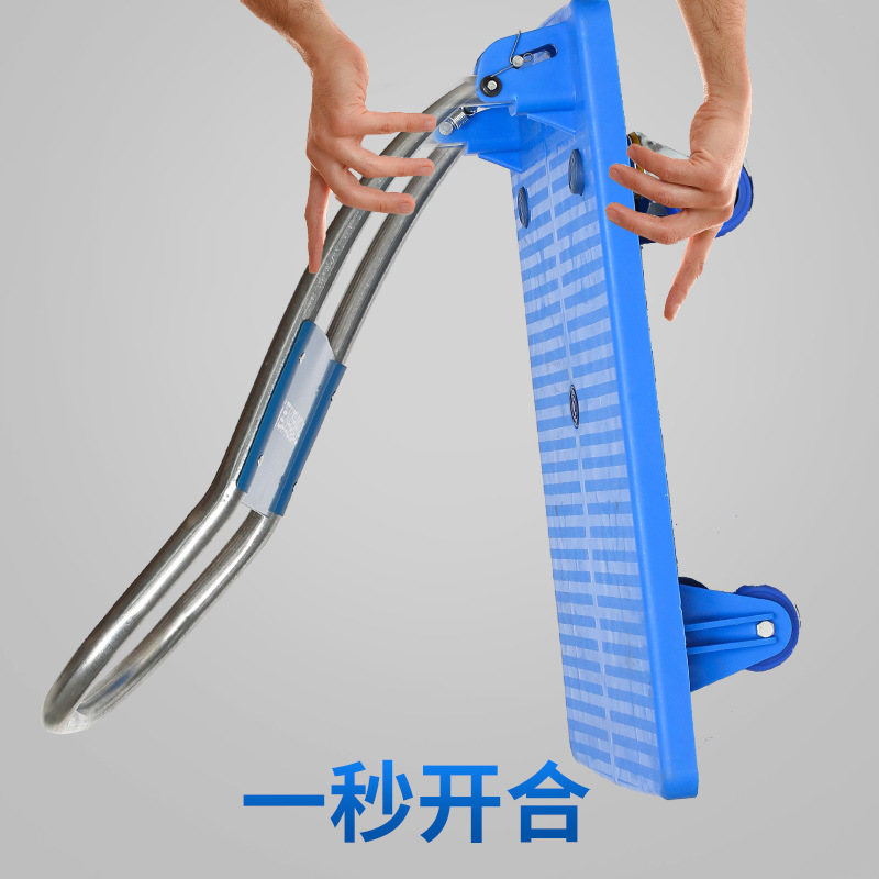 Plastic flat cart, supermarket folding household cart, silent flat cart, Alipay payment, ready to use upon receipt, no installation required details Picture