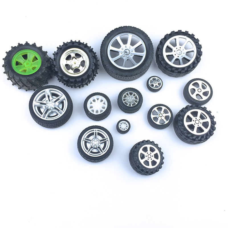 Model four-wheel drive vehicles, plastic wheels, multi-specification tires, model wheel accessories, DIY technology production details Picture