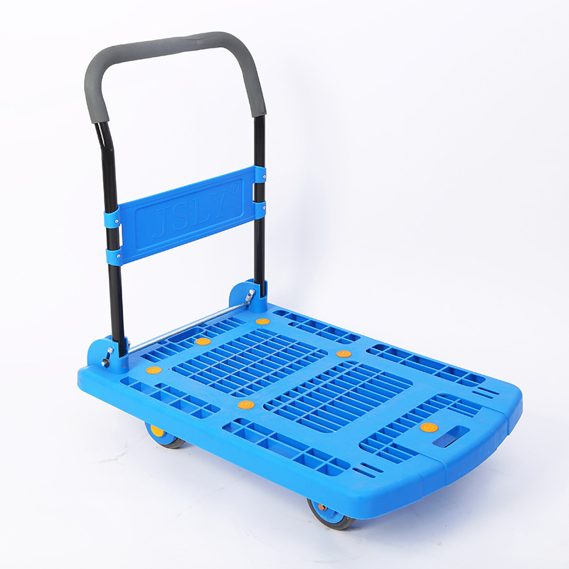 Wholesale anti-collision folding trolleys, warehouse trailers, pulleys, portable four-wheel silent trolleys, flatbed carts for transportation undefined