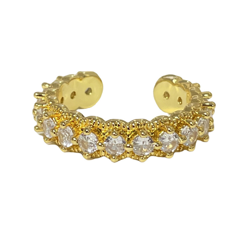 This light luxury and exquisite diamond-encrusted lace opening ring exudes a unique, high-end and fashionable vibe for women. It is an adjustable food ring Item Picture
