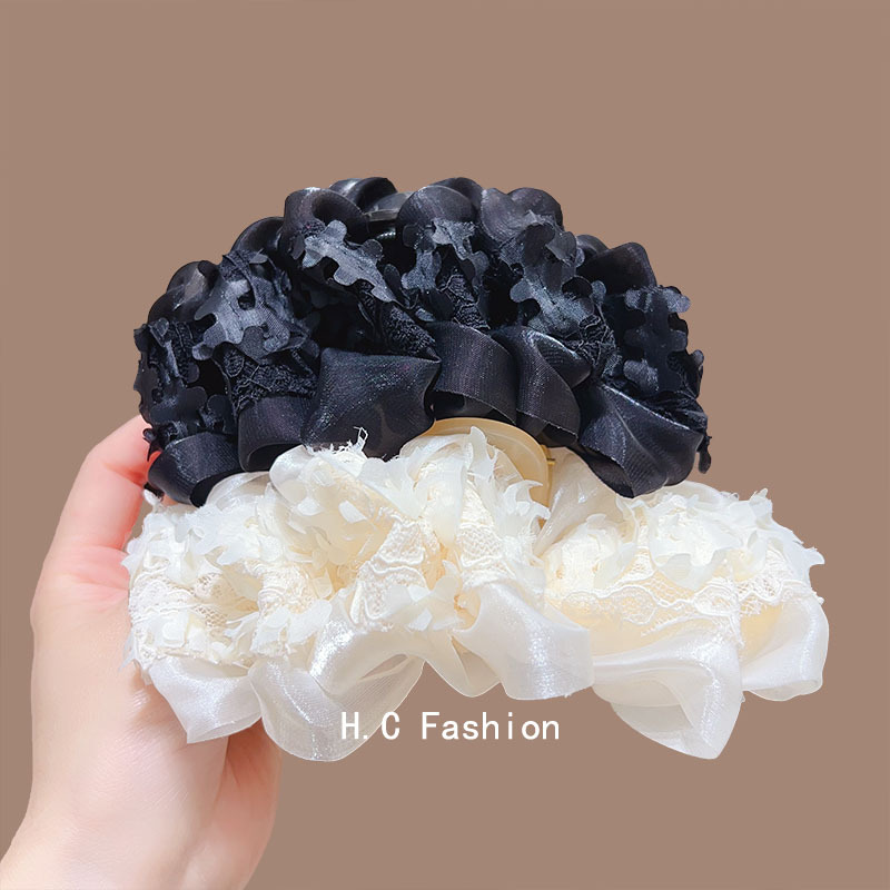 High-end mesh bubble claw clip, feminine shark clip for the back of the head, a new versatile updo shark clip accessory Specification drawing