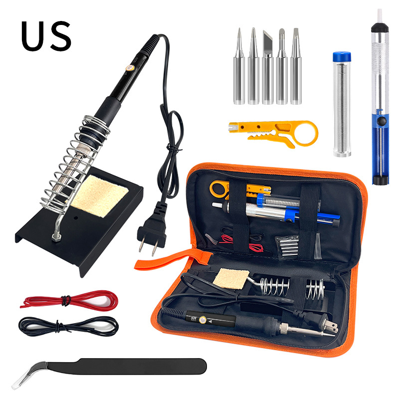 Cross-border supply of 15-piece soldering iron sets, 60/80W European, American and British standard maintenance and temperature adjustment tools undefined