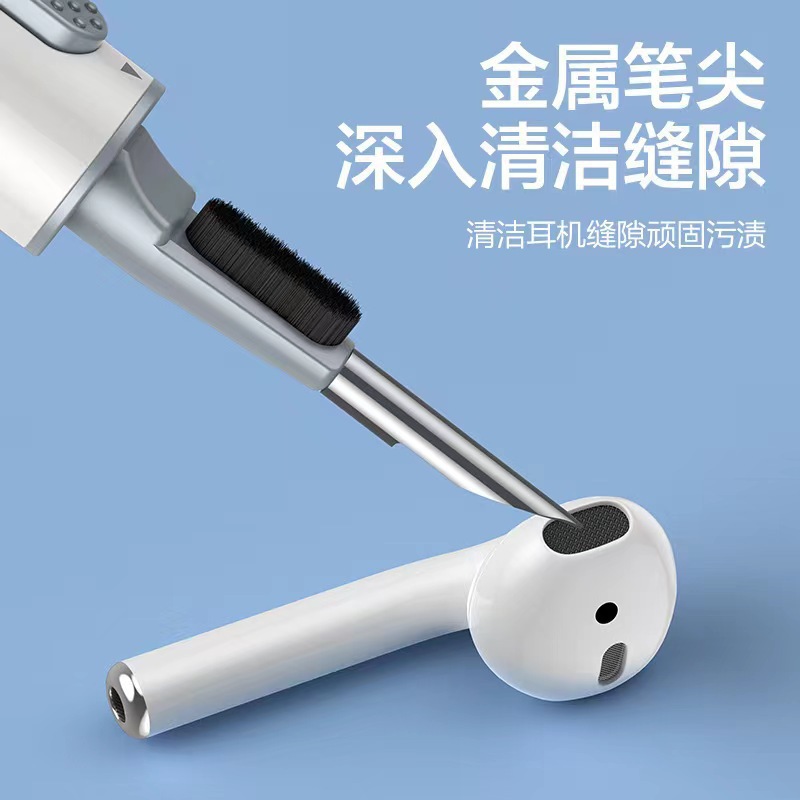 Best-selling cross-border multi-functional portable Bluetooth earphone cleaning pen, three-in-one Bluetooth earbuds, mobile phone and computer cleaning brush details Picture