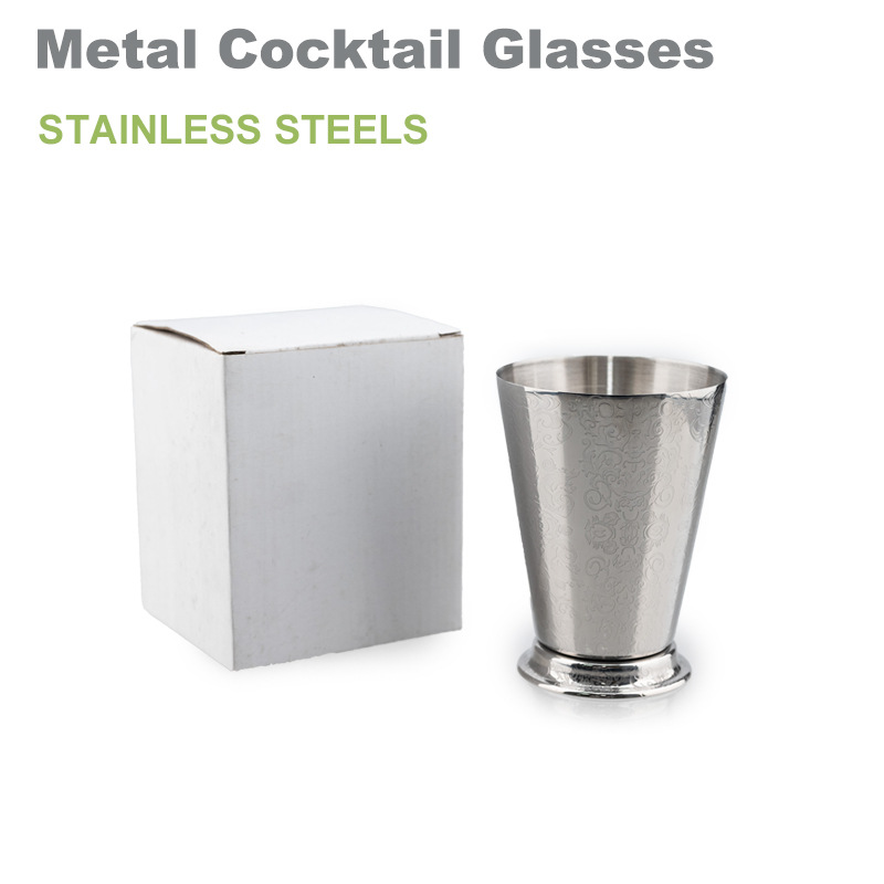 Factory direct sales 304 stainless steel wine glasses, bar cocktails, Moscow mule glasses, etched and engraved Lippu glasses Specification drawing