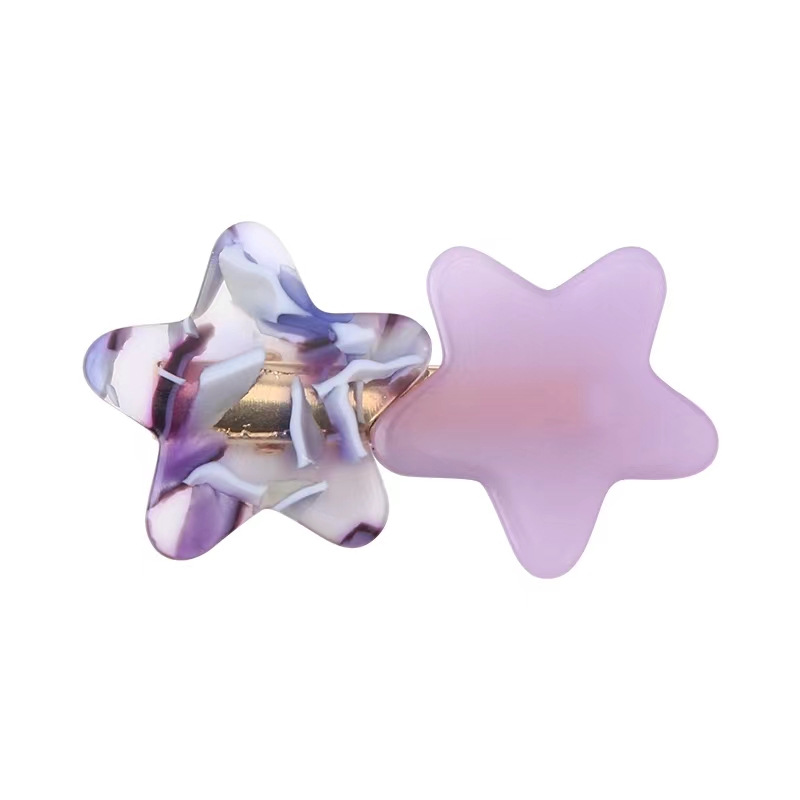 Star Acetic acid five-pointed star hairpin for women, side, internet-famous style, bangs for women's forehead, simple small hairpin headwear Item Picture