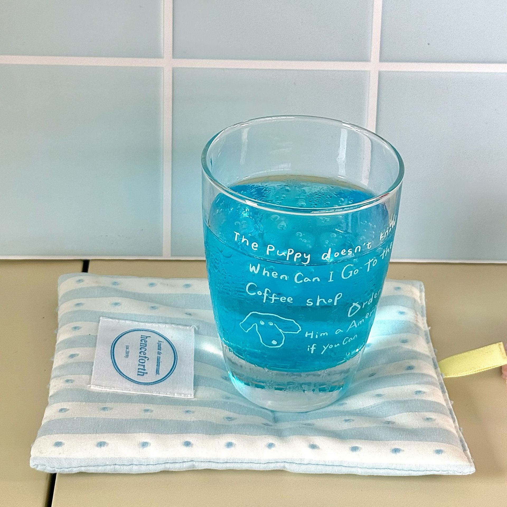 Boli Mei self-made Korean InS-style thick-bottomed glass cups, heat-resistant cups, coffee cups, household breakfast cups and water cups full figure