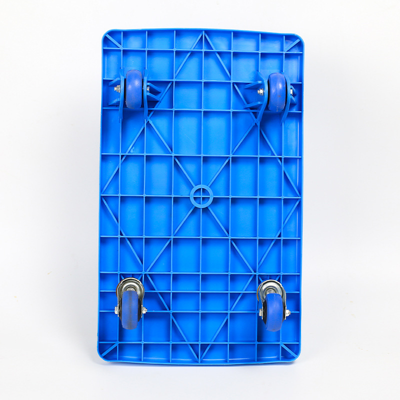 Plastic flat cart, supermarket folding household cart, silent flat cart, Alipay payment, ready to use upon receipt, no installation required Specification drawing