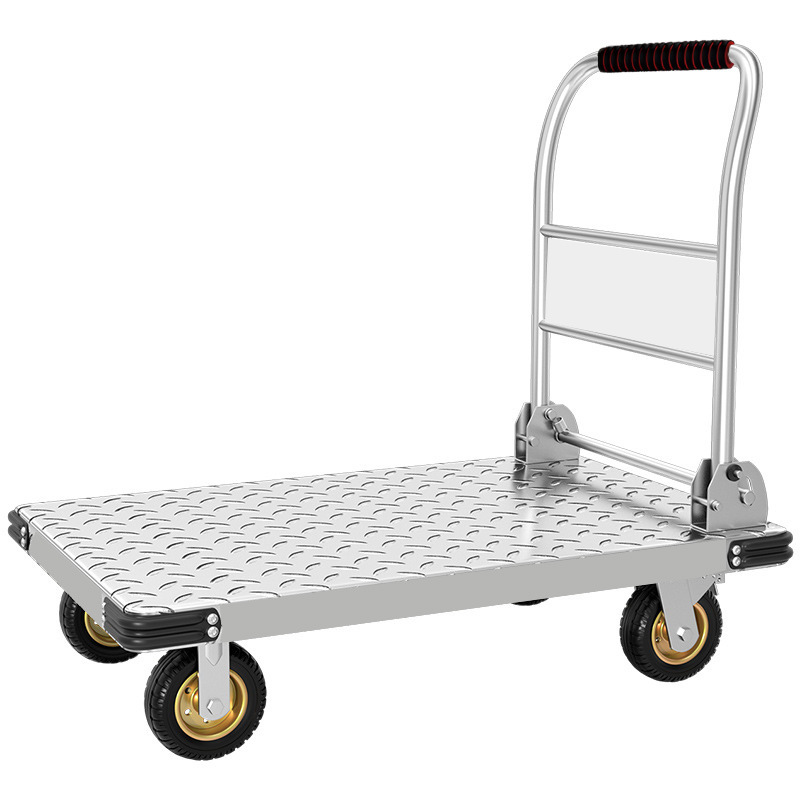 Small trolley for loading, folding steel plate trolley, loading trailer, handling vehicle, logistics small trolley, flat steel plate trolley Application Scenario