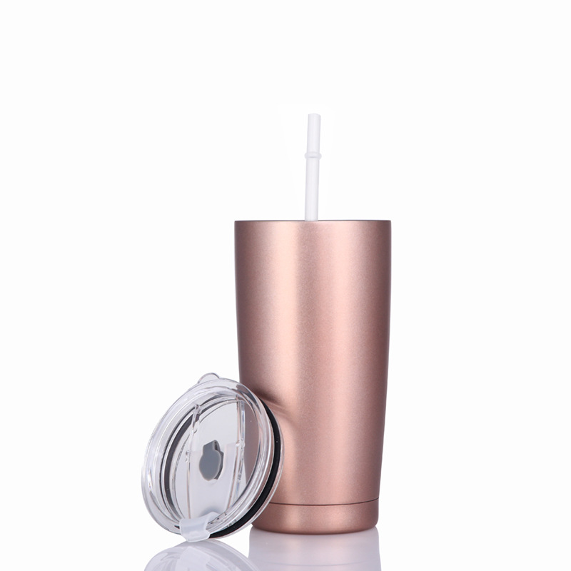 Creative car cup, cross-border stainless steel vacuum straw cup, straight cup, gift insulated cup, customized logo Specification drawing