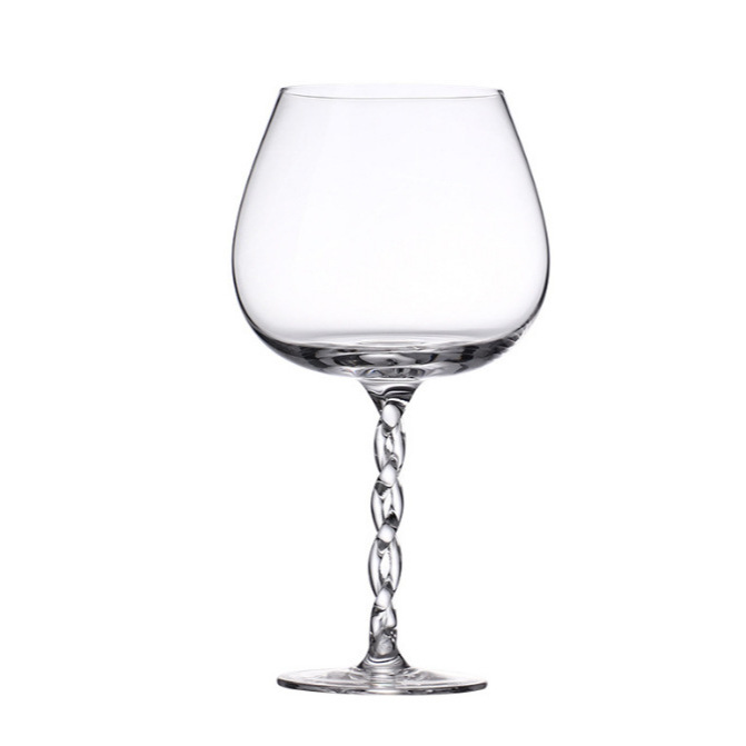 Twisted tall glass, Ins-style creative cocktail, champagne glass, twisted glass, tall glass, red wine, grapes Application Scenario