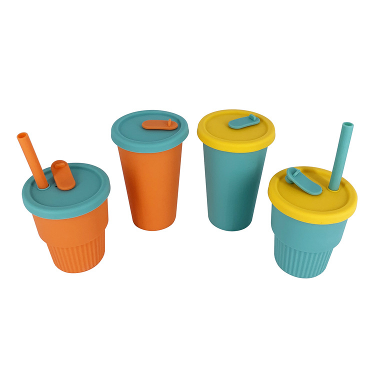 Food-grade platinum silicone disposable cup, shockproof and durable, reusable straw cup, coffee mouthwash cup Item Picture