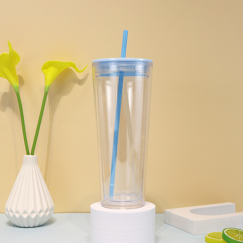 【 Processing and Customization 】 Household straw cup with screw cap 710ml large-capacity water cup, double-layer high-temperature resistant luminous water cup Application Scenario