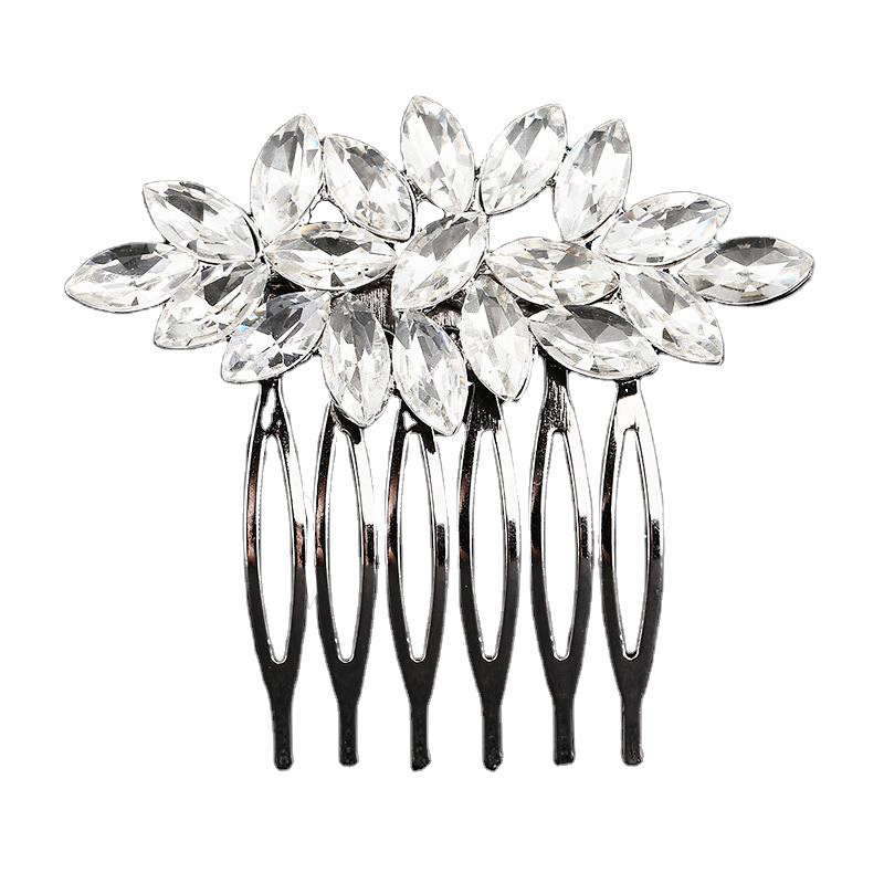 Factory direct sales of bride accessories: Simple horse eye water diamond hair combs, European and American wedding dresses and evening gowns, updo hair combs, and daily accessories Item Picture