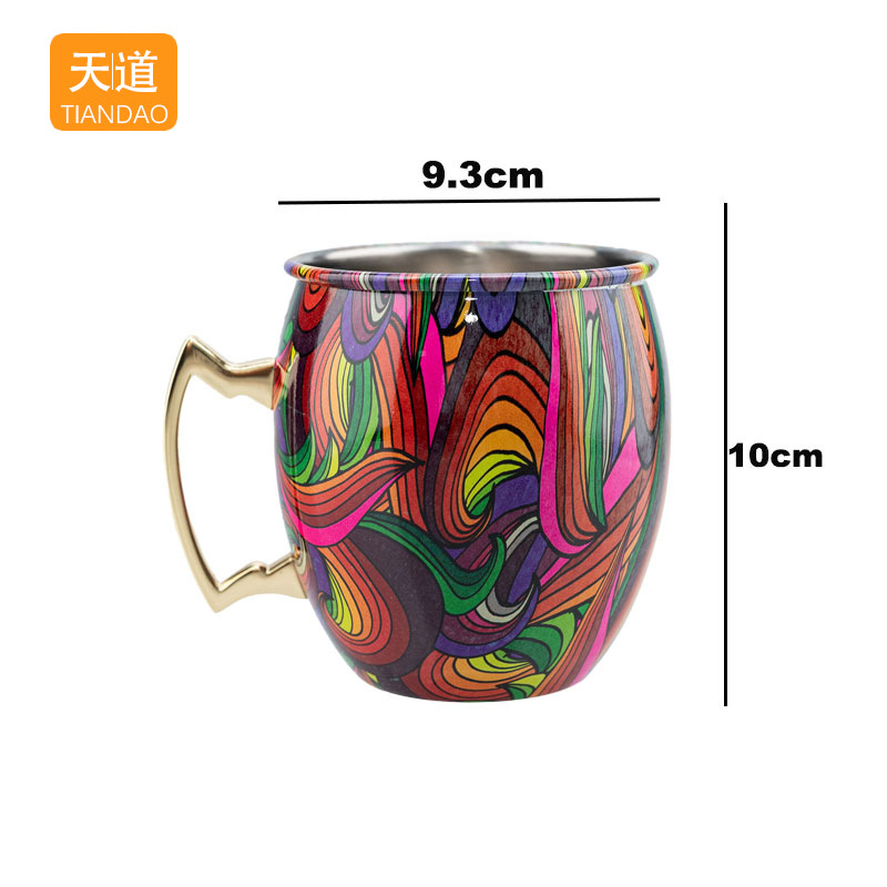 Cross-border bestseller Moscow Mule Cup 500ml Colorful Cartoon Cocktail Cold Drink Cup Creative Bar Beer mug Application Scenario