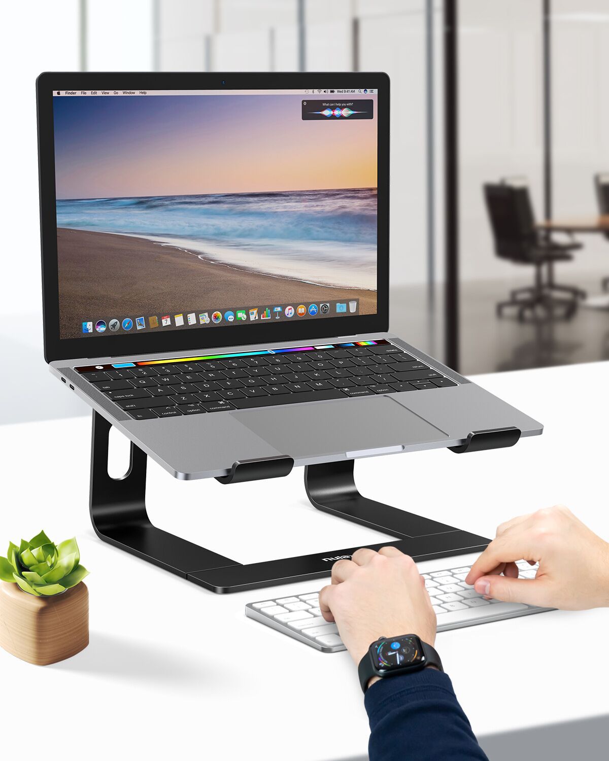 Computer stand, laptop stand, aluminum alloy support frame, folding portable heat dissipation stand, desktop height-increasing stand full figure