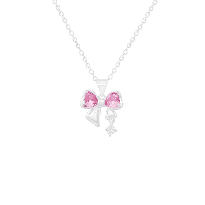 Super Flash Zircon necklace, light luxury and niche design sense collarbone chain, 2025 new style bestseller bow choker neck chain Item Picture