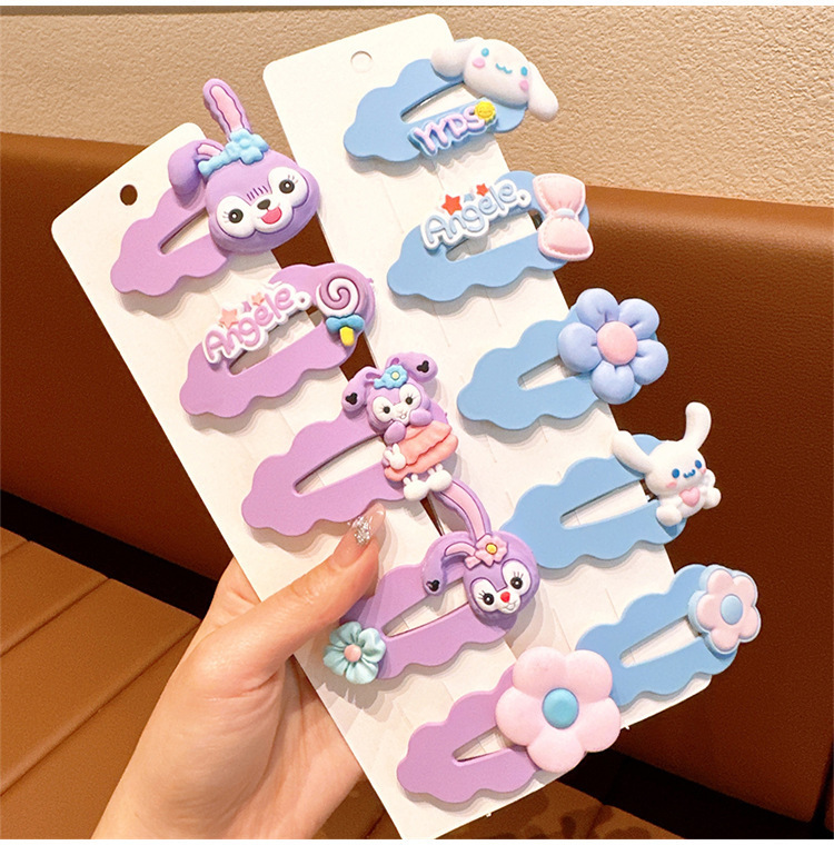 Children's hair clips, cartoon and cute summer bangs clips, student hair clips, headwear, sweet delu clips, girls' hair accessories full figure